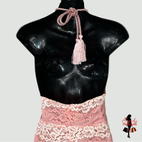 135 Foxiedox NEW Backless Bella Lace Playsuit Large Romper Pink Floral Auction - Picture 7 of 10